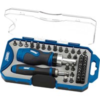 Draper 42 Piece Ratchet Screwdriver and Bit Set Draper 42 Piece Ratchet Screwdriver and Bit Set