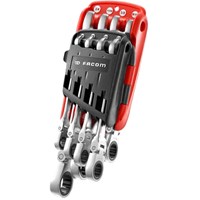 Facom 467F 8 Piece Flexible Ratchet Combination Spanner Set Imperial Facom 467F 8 Piece Flexible Ratchet Combination Spanner Set Imperial