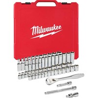 Milwaukee 56 Piece 3/8” Drive Socket Set Metric and SAE Milwaukee 56 Piece 3/8” Drive Socket Set Metric and SAE