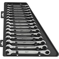 Milwaukee 15 Piece Max Bite Ratcheting Combination Spanner Set Metric Milwaukee 15 Piece Max Bite Ratcheting Combination Spanner Set Metric
