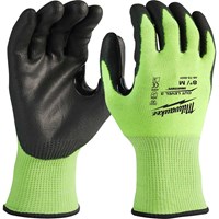 Milwaukee Hi Vis Cut Level 3 Dipped Work Gloves
