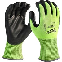 Milwaukee Hi Vis Cut Level 4 Dipped Work Gloves Milwaukee Hi Vis Cut Level 4 Dipped Work Gloves