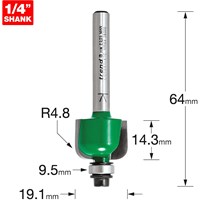 Trend CRAFTPRO Radius Bearing Guided Router Cutter Trend CRAFTPRO Radius Bearing Guided Router Cutter