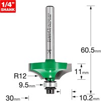Trend CRAFTPRO Bearing Guided Flat Ovolo Router Cutter Trend CRAFTPRO Bearing Guided Flat Ovolo Router Cutter