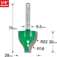 Trend CRAFTPRO Vertical Ogee Panel Raiser Router Cutter Trend CRAFTPRO Vertical Ogee Panel Raiser Router Cutter
