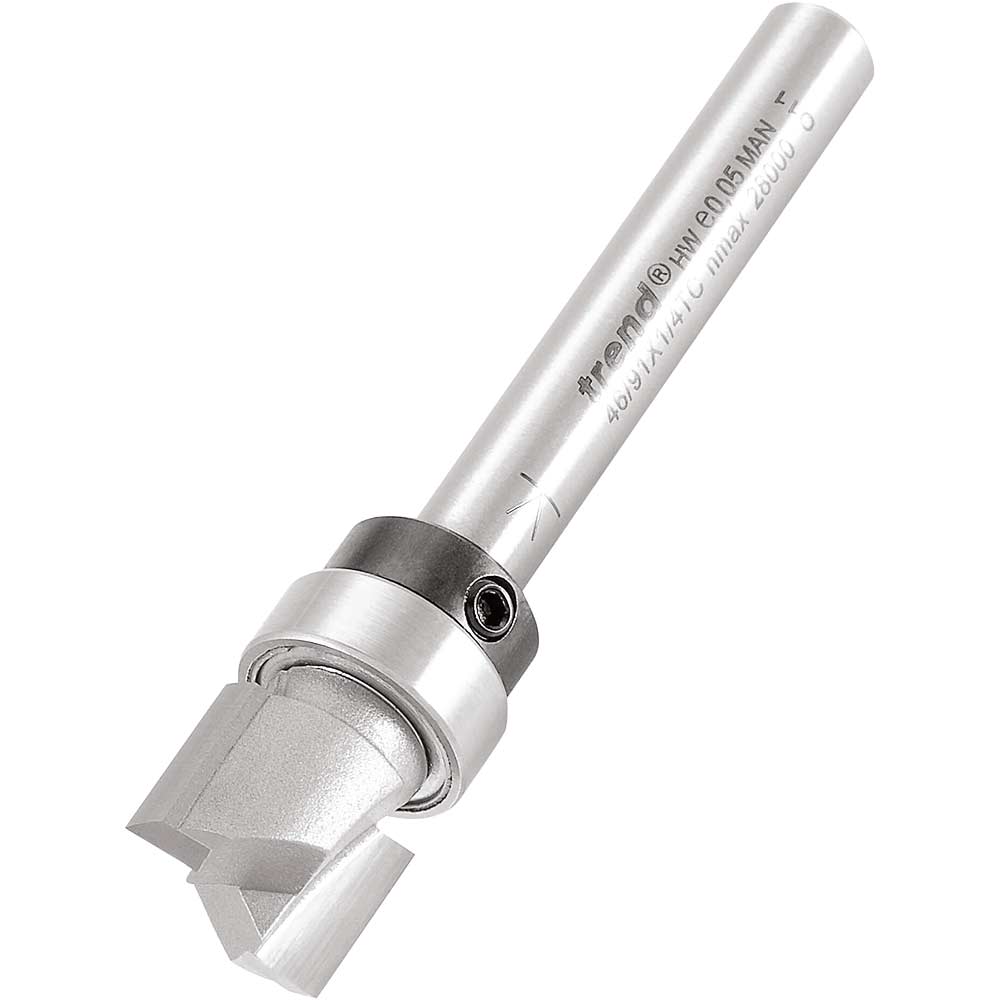 Trend Shank Mounted Bearing Guided 90 Deg Template Profiler Router Cutter 12.7Mm 9.5Mm 1/4" Size 1