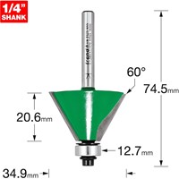 Trend CRAFTPRO Bearing Guided Bevel Router Cutter Trend CRAFTPRO Bearing Guided Bevel Router Cutter