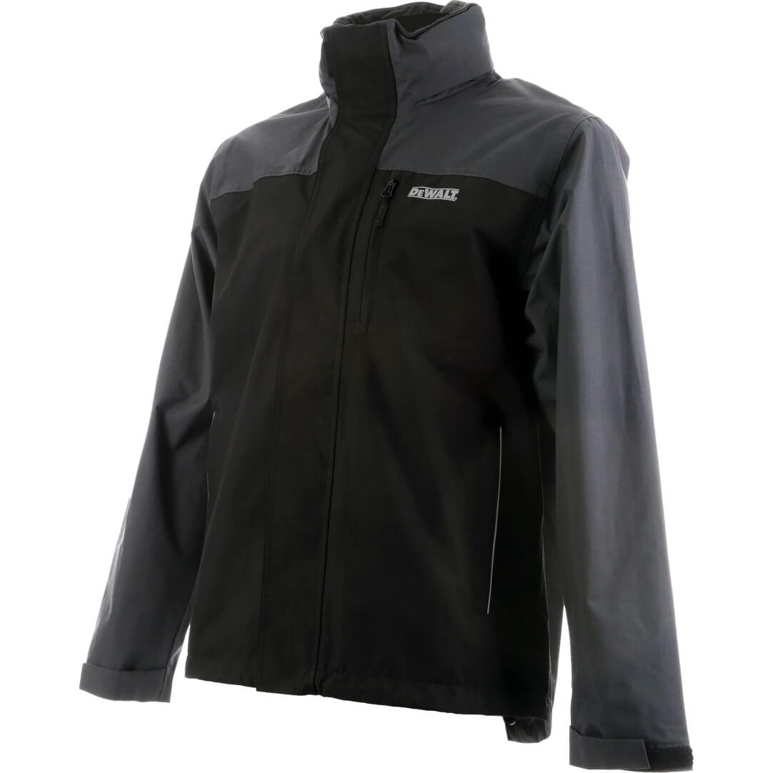 Photos - Safety Equipment DeWALT Storm Mens Lightweight Waterproof Jacket Black / Grey XL 5055160040 