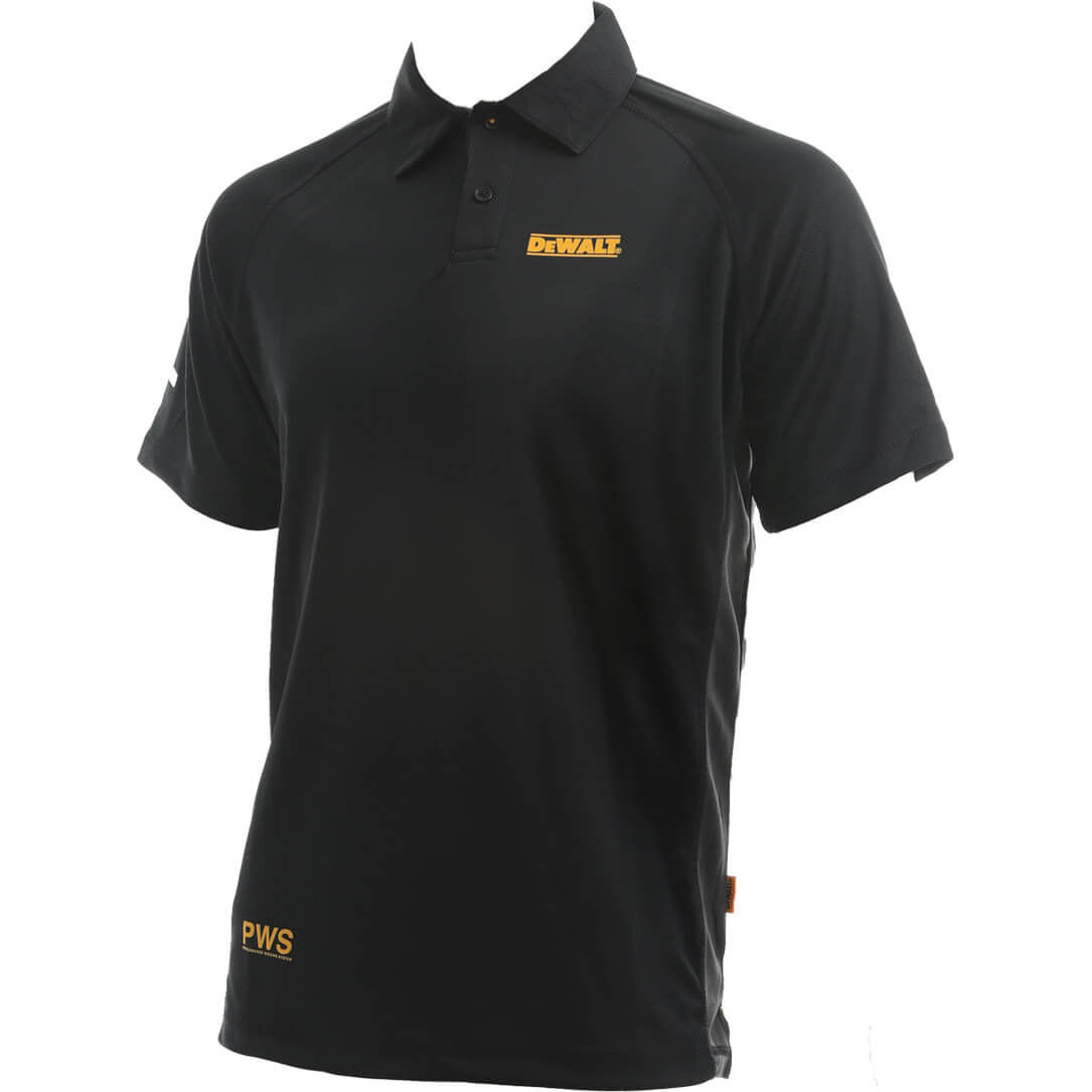Photos - Safety Equipment DeWALT Rutland Mens PWS Polo Shirt Black / Grey M 