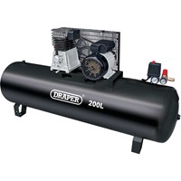 Draper DA200/369S Stationary Belt Driven Air Compressor 200 Litre