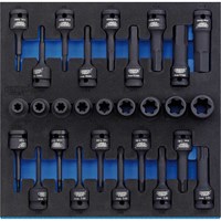 Draper 28 Piece 1/2" Drive Impact Torx Hex Socket Set In Eva Insert Tray Draper 28 Piece 1/2" Drive Impact Torx Hex Socket Set In Eva Insert Tray