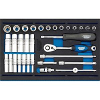 Draper 32 Piece 1/4" Drive Socket Set In Eva Insert Tray