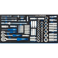 Draper 84 Piece 1/4" 3/8" 1/2" Drive Socket Set In Eva Insert Tray Draper 84 Piece 1/4" 3/8" 1/2" Drive Socket Set In Eva Insert Tray