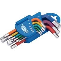 Draper 9 piece Metric Coloured Short Arm Hex Key Set