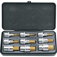 Elora 9 Piece 1/2" Drive Hexagon Socket Bit Set Metric Elora 9 Piece 1/2" Drive Hexagon Socket Bit Set Metric