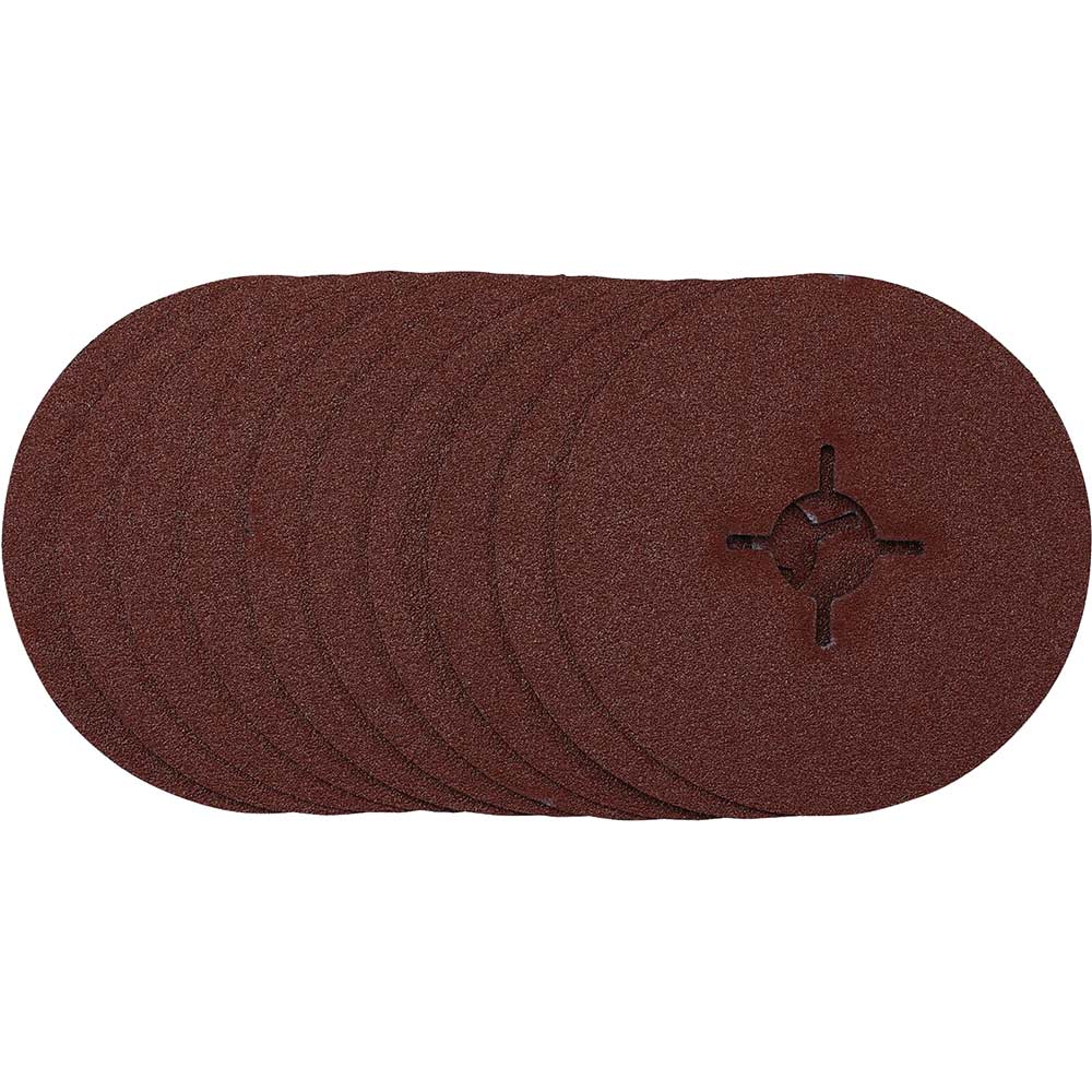 Draper Grain Fibre Sanding Discs 115Mm 115Mm Pack Of 10 60G