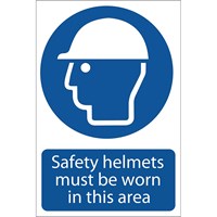 Draper Safety Helmets Must Be Worn In This Area Sign
