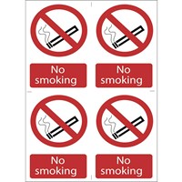 Draper No Smoking Sign Pack of 4