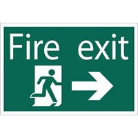 Draper Fire Exit Arrow Right Sign