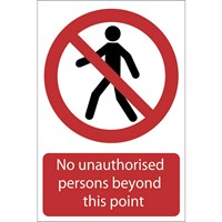 Draper No Unauthorised Persons Beyond This Point Sign