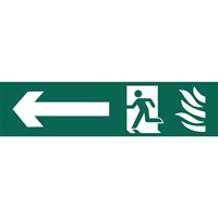 Draper Running Man Arrow Left Fire Safety Sign