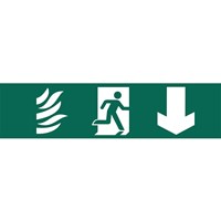 Draper Running Man Arrow Down Fire Safety Sign
