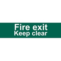 Draper Fire Exit Keep Clear Sign