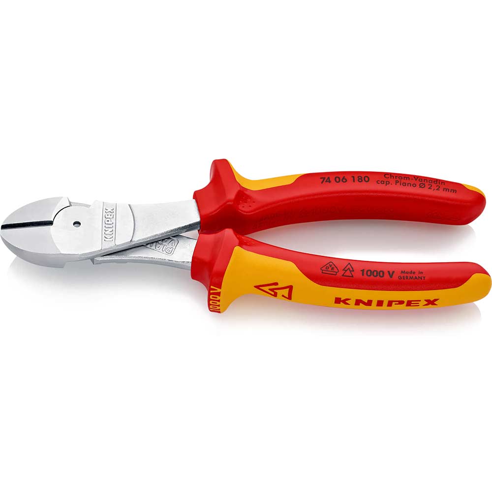 Knipex 74 Vde Insulated High Leverage Diagonal Cutting Pliers Size 06