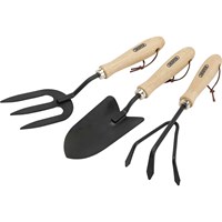 Draper Carbon Steel Hand Fork, Cultivator and Trowel Hardwood Handles Draper Carbon Steel Hand Fork, Cultivator and Trowel Hardwood Handles