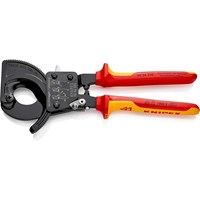 Knipex 95 36 VDE Insulated Ratchet Action Cable Cutter Knipex 95 36 VDE Insulated Ratchet Action Cable Cutter