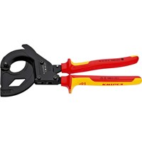 Knipex 95 36 VDE Insulated Ratchet Action Steel Wire Cable Cutter