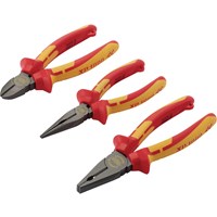 Draper 3 Piece XP1000 VDE Insulated Tethered Pliers Set Draper 3 Piece XP1000 VDE Insulated Tethered Pliers Set