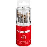 Dormer A094 No 413 13 Piece HSS TiN Coated 1.5mm-6.5mm By 0.5mm Drill Set