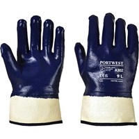 Portwest Fully Dipped Heavy Duty Nitrile Safety Cuff Gloves