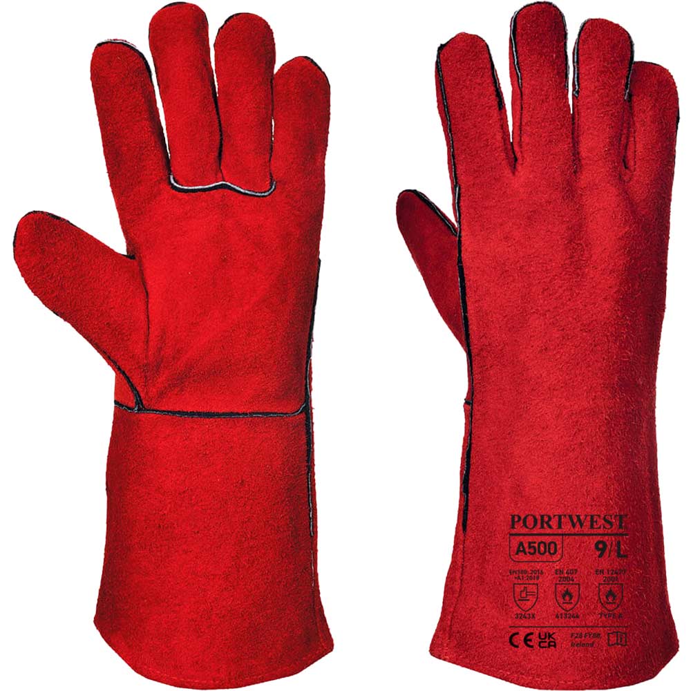 Portwest Red Welders Gauntlets Pack Of Size 1