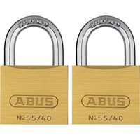 Abus 55 Series Basic Brass Padlock Pack of 2 Keyed Alike Abus 55 Series Basic Brass Padlock Pack of 2 Keyed Alike
