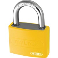 Abus T65AL Series Aluminium Padlock Yellow Keyed Alike Abus T65AL Series Aluminium Padlock Yellow Keyed Alike