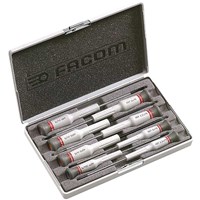Facom Micro Tech 8 Piece Precision Slotted, Phillips and Pozi Screwdriver Set