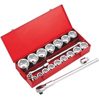 Sealey 22 Piece 1" Drive Hexagon Wall Socket Set Metric Sealey 22 Piece 1" Drive Hexagon Wall Socket Set Metric