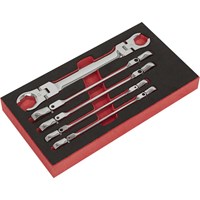 Sealey 5 Piece Flexi Head Flare Nut Spanner Set Sealey 5 Piece Flexi Head Flare Nut Spanner Set