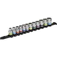 Sealey 12 Piece 3/8" Drive Colour Coded Hexagon Socket Set Sealey 12 Piece 3/8" Drive Colour Coded Hexagon Socket Set