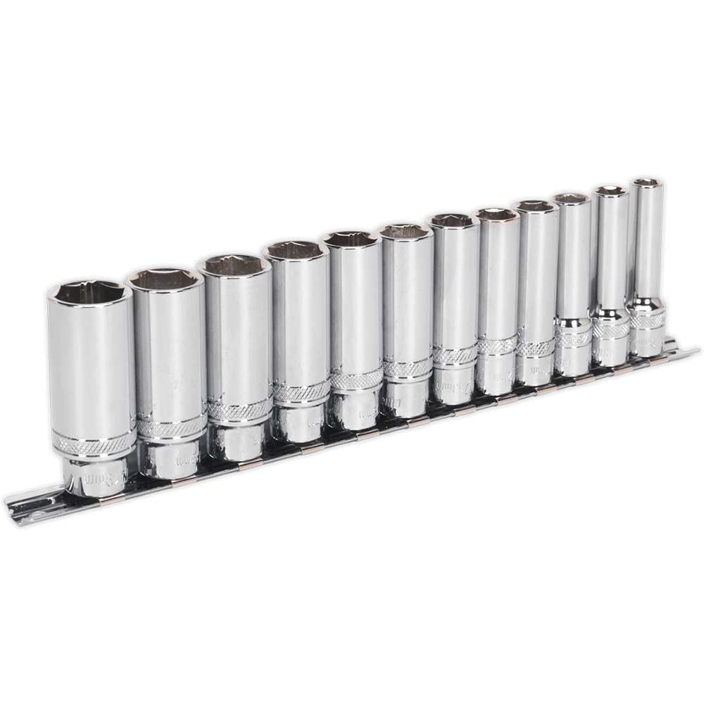 Sealey Piece 3/8" Drive Deep Lock On Hexagon Socket Set 3/8" Size 12
