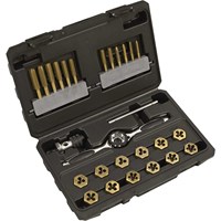 Sealey Premier 26 Piece Titanium Coated  Hexagonal Tap & Die Set Imperial 