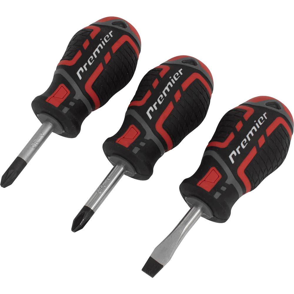 Sealey Piece Gripmax Stubby Screwdriver Set Size 3
