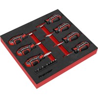 Sealey GripMAX 17 Piece Stubby Screwdriver Set in Module Tray