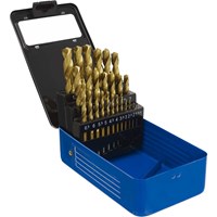 Sealey 25 Piece HSS Titanium Coated Drill Bit Set Sealey 25 Piece HSS Titanium Coated Drill Bit Set