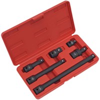 Sealey AK5514 6 Piece 1/2" Drive Impact Socket Adaptor and Extension Bar Set