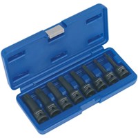 Sealey 8 Piece 1/2" Drive Impact Spline Socket Bit Set Sealey 8 Piece 1/2" Drive Impact Spline Socket Bit Set