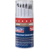 Sealey 11 Piece Brad Point Wood Drill Bit Set