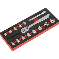 Sealey 15 Piece 1/4" Drive Low Profile Socket Set